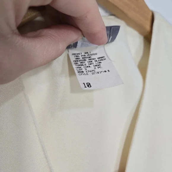 Vintage Alison J. 10 NWT Floral Cream Button Blazer Jacket 80s 90s - Picture 5 of 14